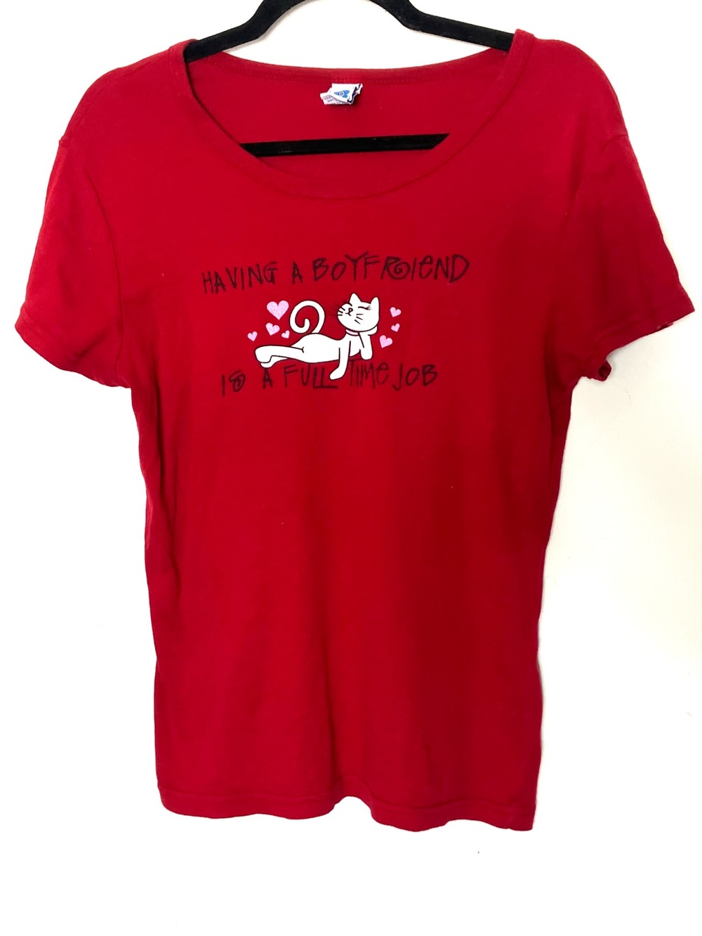 Vtg Y2K RAGDOLL Graphic Baby Tee with Cat Large